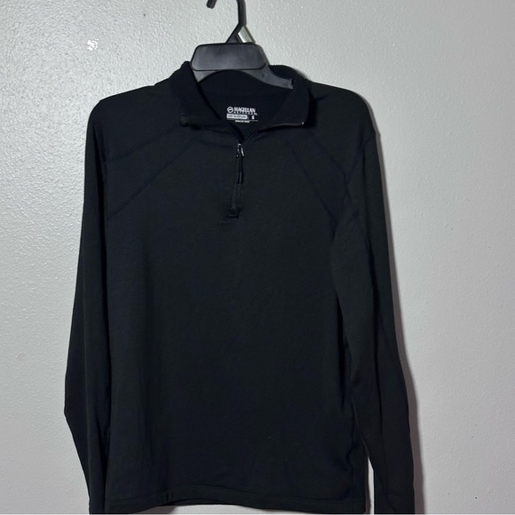 Magellan Men Half Zip Black Sweatshirt Sweater Size Small - Picture 2 of 7